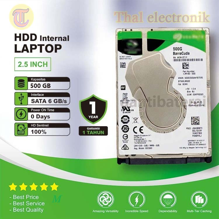 Hardisk 500GB BarraCuda Sata 2,5" Baru HDD 500GB Laptop Notebook ps