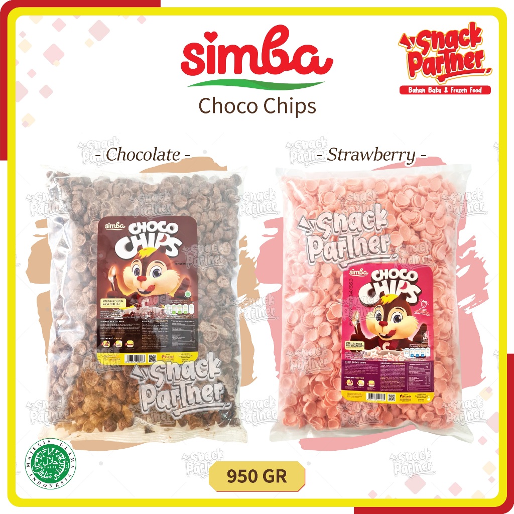 

SIMBA Choco Chips Cereal 950 GR - Makanan Sereal Coklat Chocolate Strawberry Stroberi - Choco Chip Chocochip Sereal / Koko Krunch 950GR 1KG 1 KG