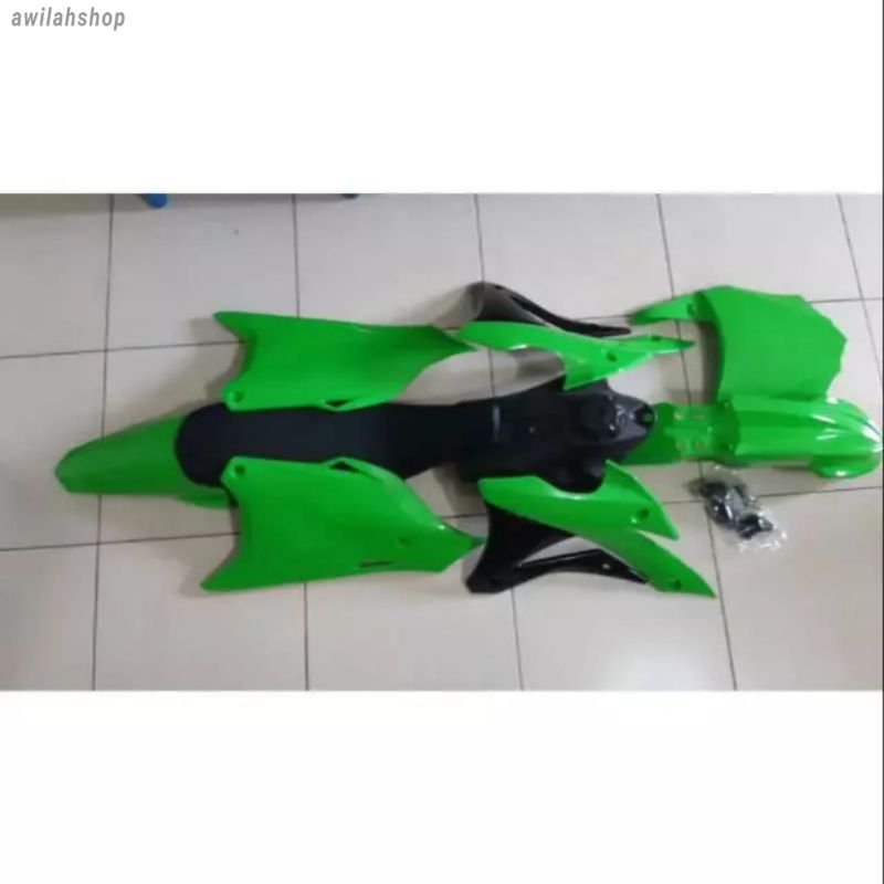 Body set kx 85 komplit plus tangki dan jok motor body full set kx 85 Custom motor bebek trail