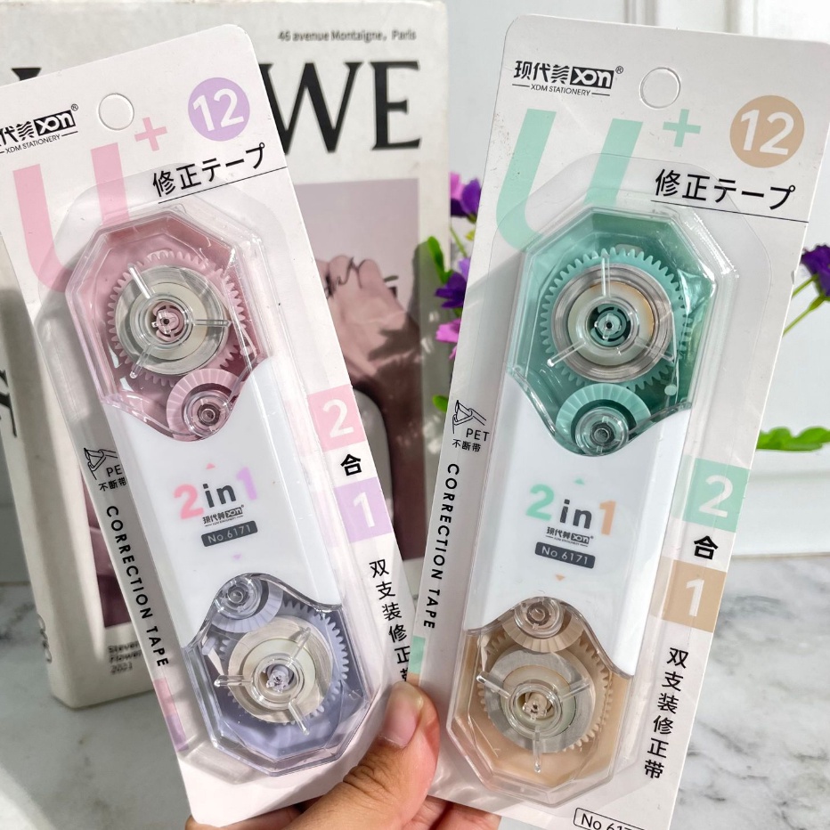 

Grosir Correction Tape 2in1 Unik Dua sisi Double head XDM6171 Harga Termurah Tipex Roll 1 set isi 2 PCS Warna Cute Model Lucu Alat Tulis Sekolah dan Kantor Stationary Kekinian ready Grosir dan COD