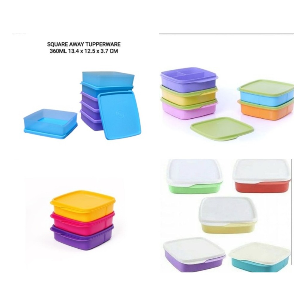 TUPPERWARE TEMPAT BEKAL MAKAN LOLLY TUP 550ML SQUARE AWAY 360ML 1PC RANDOM