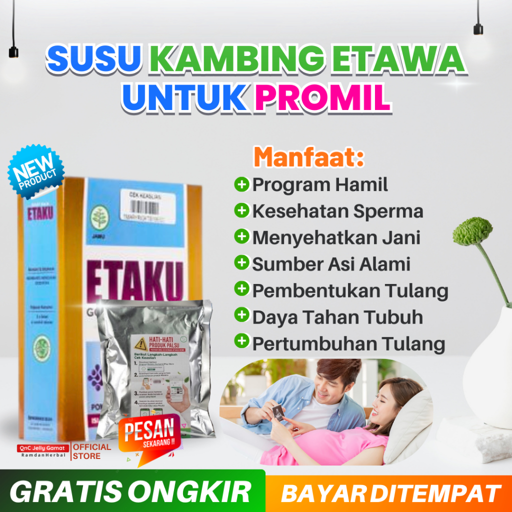 

Susu Untuk Program Hamil Promil Etaku Goat Milk 200gr BPOM & HALAL