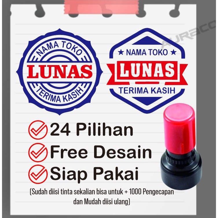 ✅COD, Stempel lunas, Stempel Toko, Cap lunas/ Stempel lunas bulat/ Stempel lunas Persegi / Stempel C