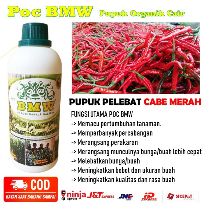 PROMO POC BMW Pupuk Organik Cair - Pupuk Perbanyak Buah Cabai Lebat TERLARIS, Pupuk Organik Cair Per