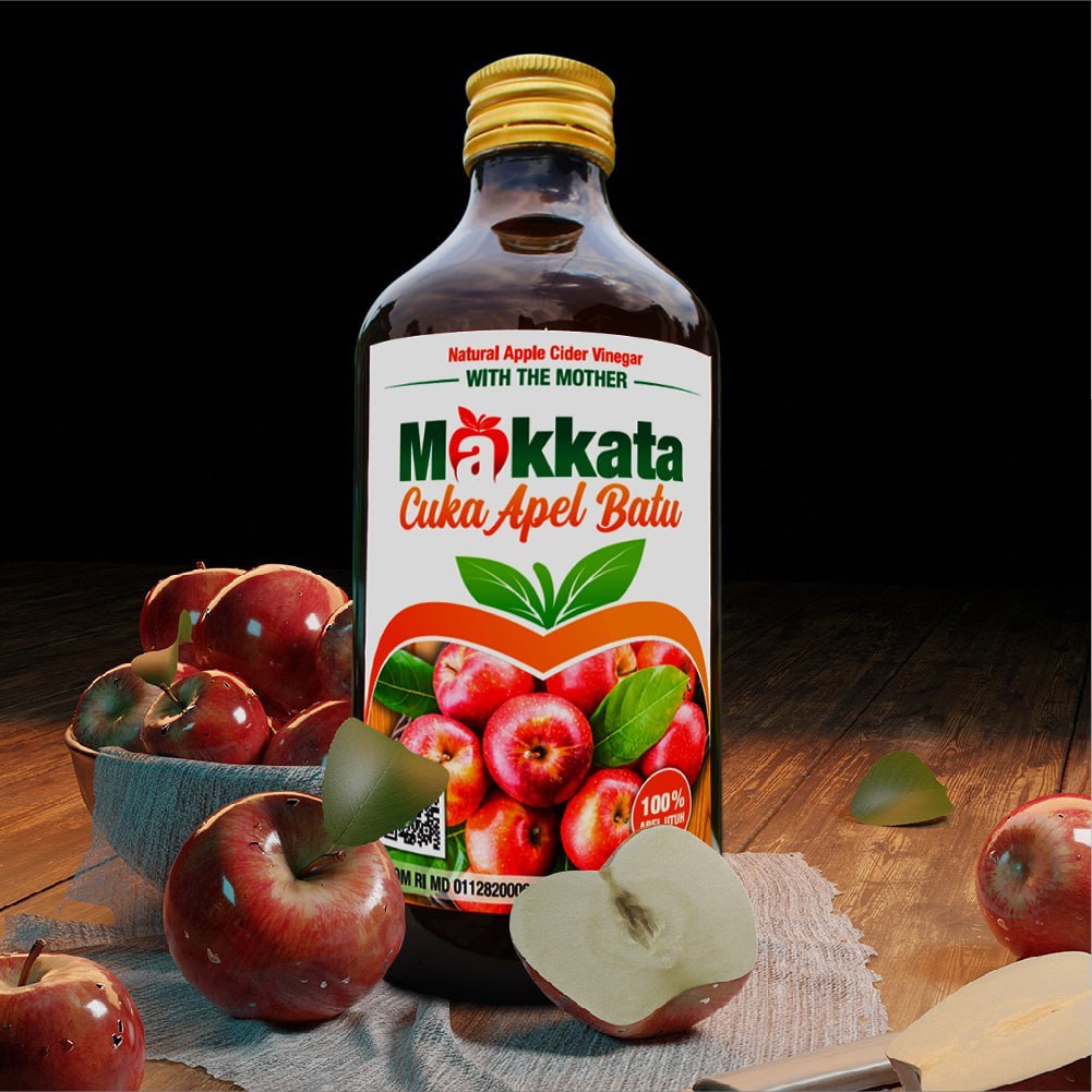 

CUKA APEL Batu Malang MAKKATA Organic Apple Cider Vinegar Original 100% Apel Utuh ASLI Original