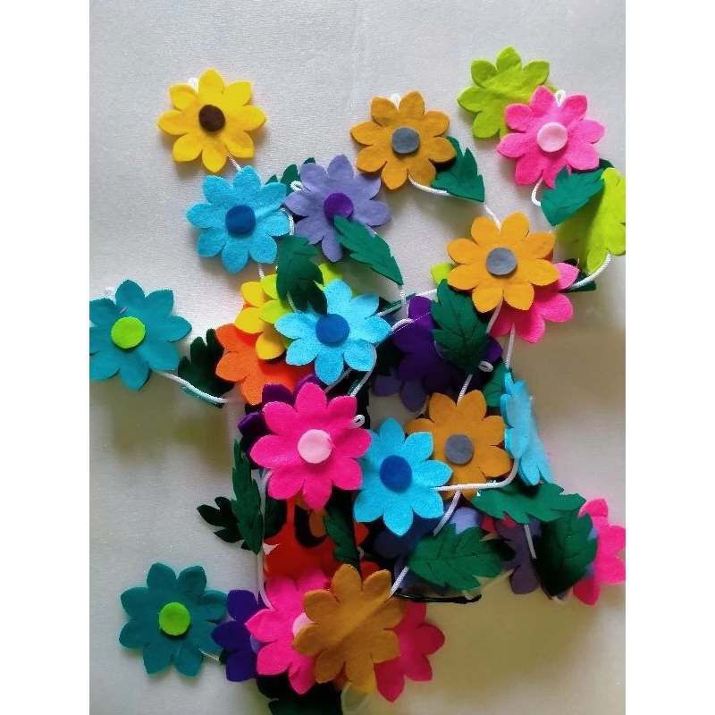 Tirai bunga / Hiasan jendela kain flanel