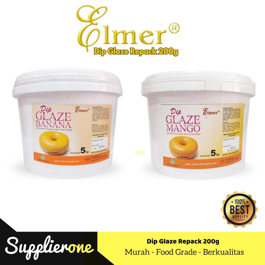 

Elmer Dip Glaze Repack 200g / Elmer Glaze / Toping Donat Glaze / Dip Glaze / Elmer Dip Glaze / Elmer Dip Glaze Mango / Elmer Dip Glaze Banana