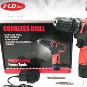 Cordless Drill  Brand : J.LD Tipe : 12S Kepala Bor : 10 mm Kecepatan Tanpa Beban : 0-350/1750 ( 0-55