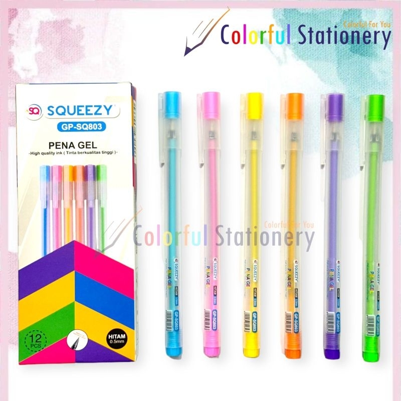 

Pulpen / Ballpoint / Pen Gell GP - SQ803 Squeezy (12 Pcs)