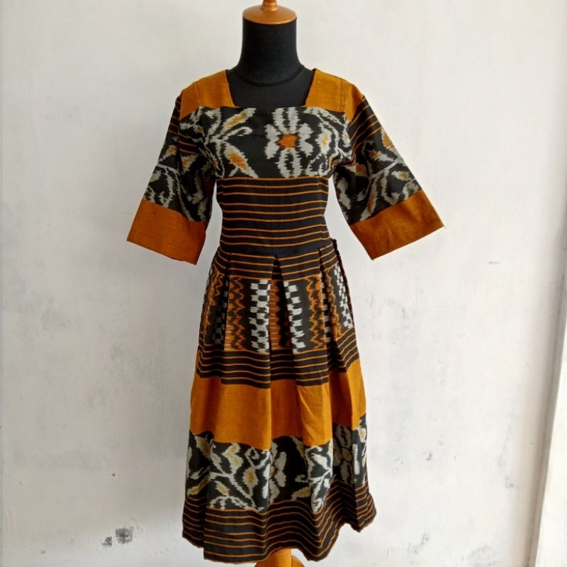 DRESS TENUN IKAT ETNIK • DRESS TENUN • DRESS SET TENUN IKAT OT146