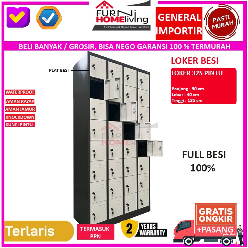 Loker Besi 32 Pintu Steel Locker 32 Doors AKL 32S