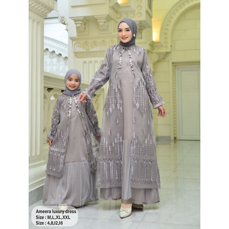 (COD) GAMIS AMEERA LUXURY DRESS BUSUI /DRESS PESTA /DRESS KONDANGAN/DRESS IBU&ANAK /GAMIS COUPLE /GA