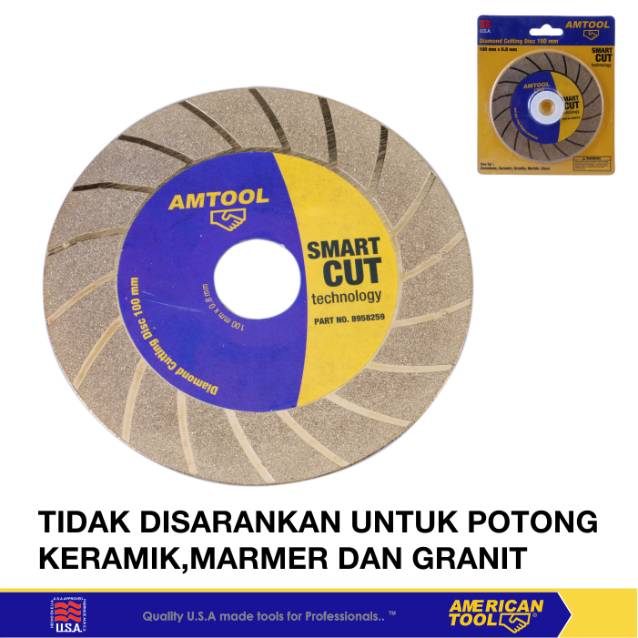 American Tool  Mata Gerinda Potong Batu 100 X 0.8mm 8958259