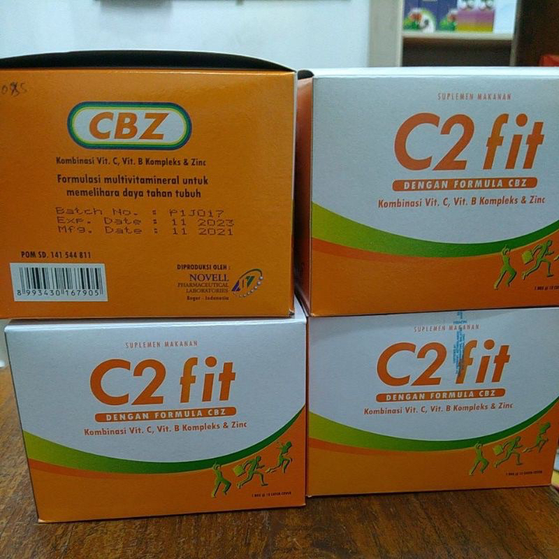 (C2fit) vitamin C,B complex,dan zinc.1 box isi 12 strip..BARANG READY...