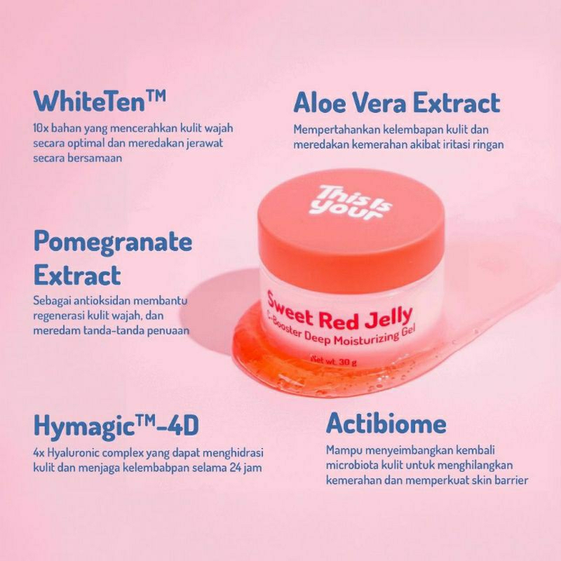 This is Your - Sweet Red Jelly - C-Booster Deep Moisturaizing Gel 30g - Pelembab Mencerahkan, Antiok