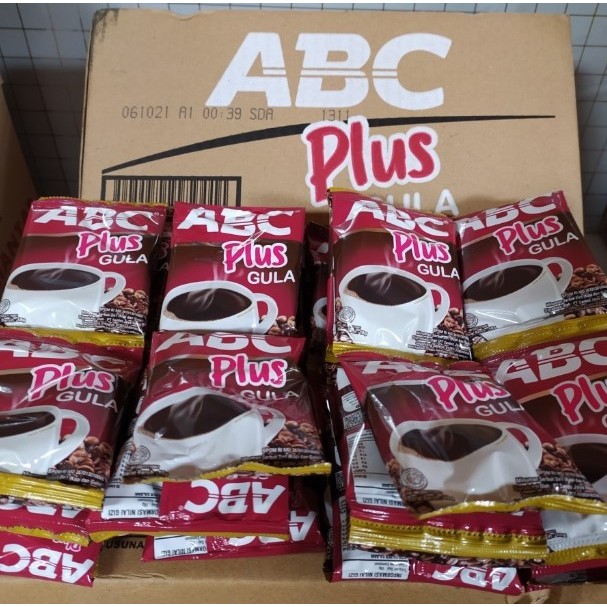 

ABC PLUS Kopi + Gula 18gr 1 Renteng Isi 12 Sachet