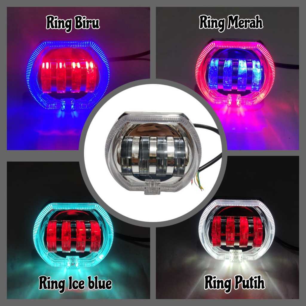 LAMPU BILED DAYMAKER 4 LENSA SHROUD BMW 8D LAMPU TEMBAK CUT OFF BILED 4 MATA BILED BMW