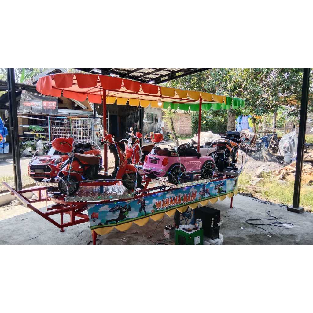 Odong Odong Kereta Panggung Mobil Sedan Motor Remot Isi 6 Boomboom Car Playground