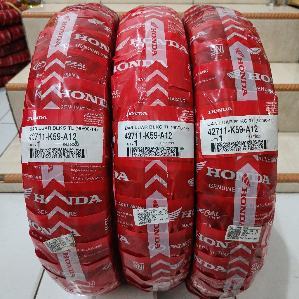 BAN HONDA 90/90-14 TUBELESS FEDERAL FT 235 BELAKANG AHM + pentil