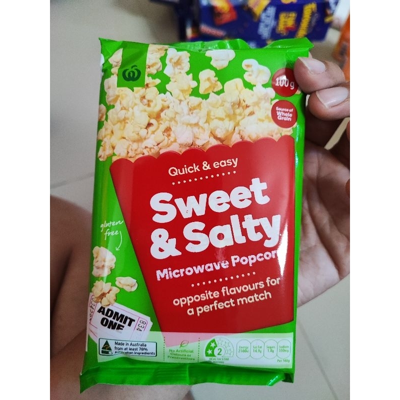 

Woolworths Sweet & Salty Microwave Popcorn 100g Australia