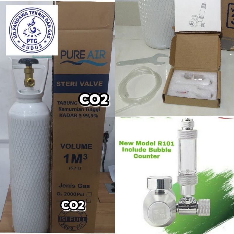 Tabung CO2 7 liter 4-5kg + sudah isi tabung co2 aquascape