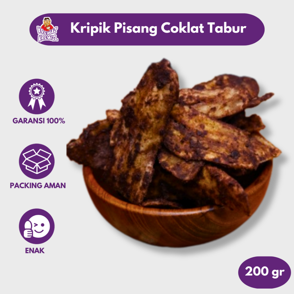 

KERIPIK PISANG COKLAT TABUR CRISPY CEMILAN ENAK 200gr