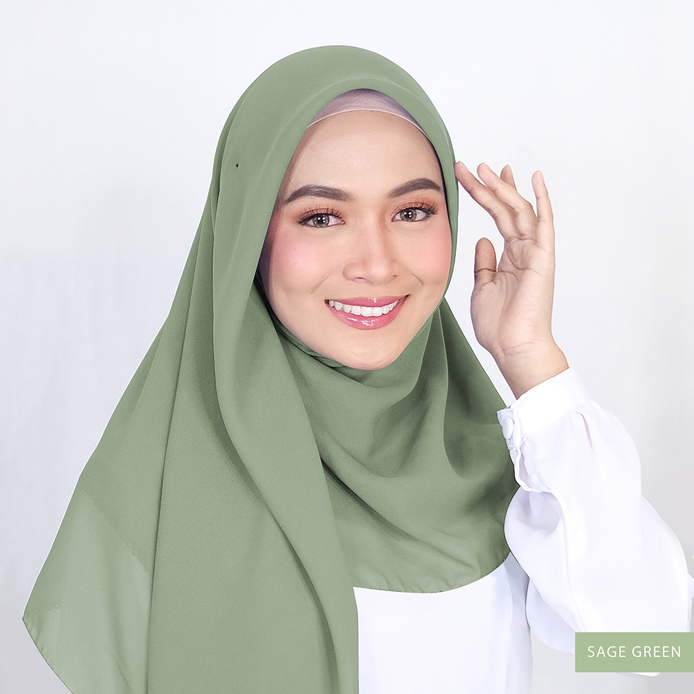 [COD] Hijab Segiempat Bella Square premium warna hijau matcha / sage green