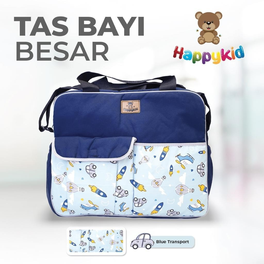 New Makassar - Happykid Tas Bayi Besar Double Saku / Tas Perlengkapan Bayi / Baby Diaper Bag