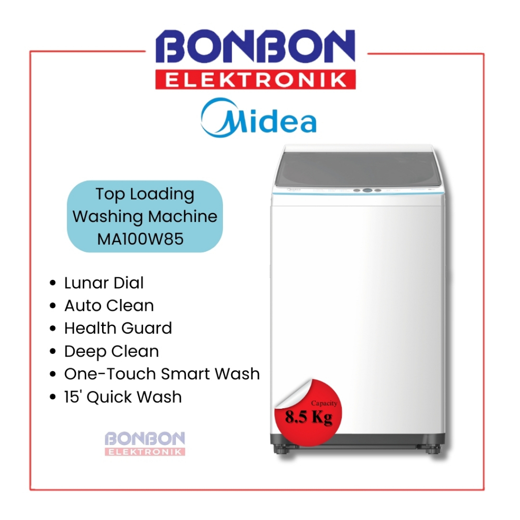 Mesin Cuci Top Loading Midea MA100W85 8.5Kg