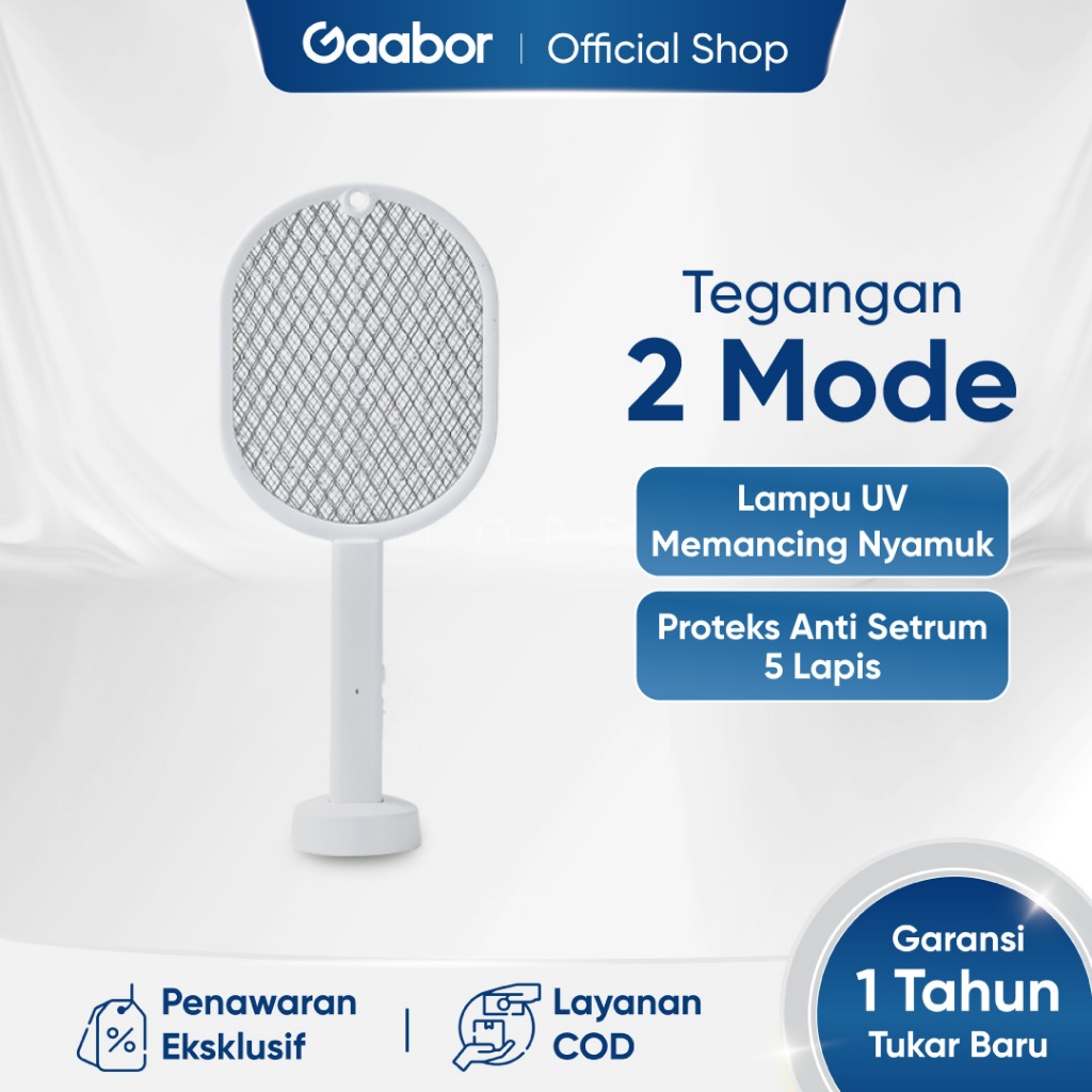 GARANSI (COD) GAABOR RAKET NYAMUK CHARGER USB PENANGKAP PEMBASMI NYAMUK DAN