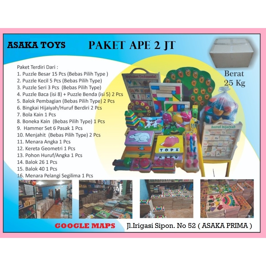 Alat Peraga Edukatif ( APE ) PAUD tahun 2024 paket 2jt