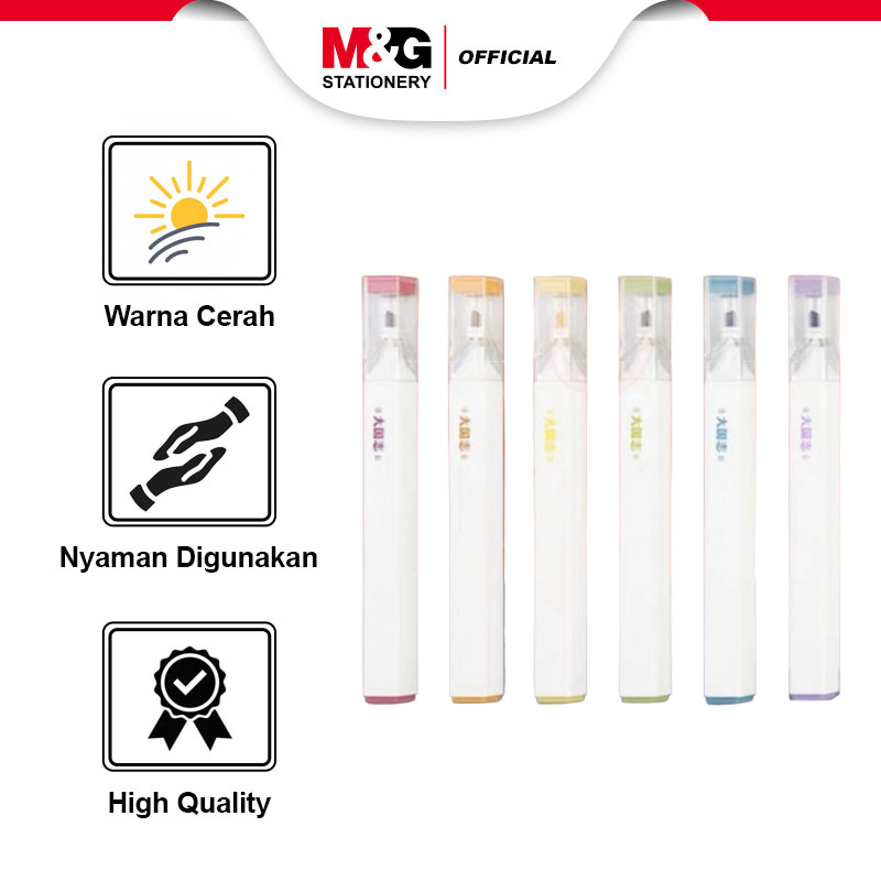 

M&G Lozenge Series Highlighter Marker Spidol 6 Warna Pastel Elegan Unik Lucu