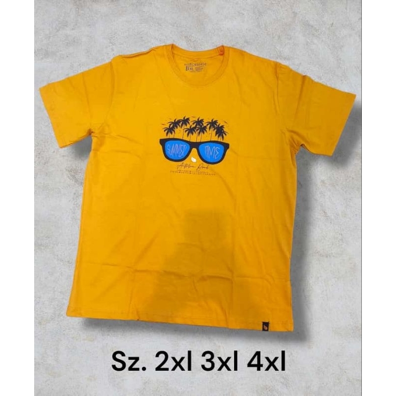 Kaos Bigsize Pria Blue Orange