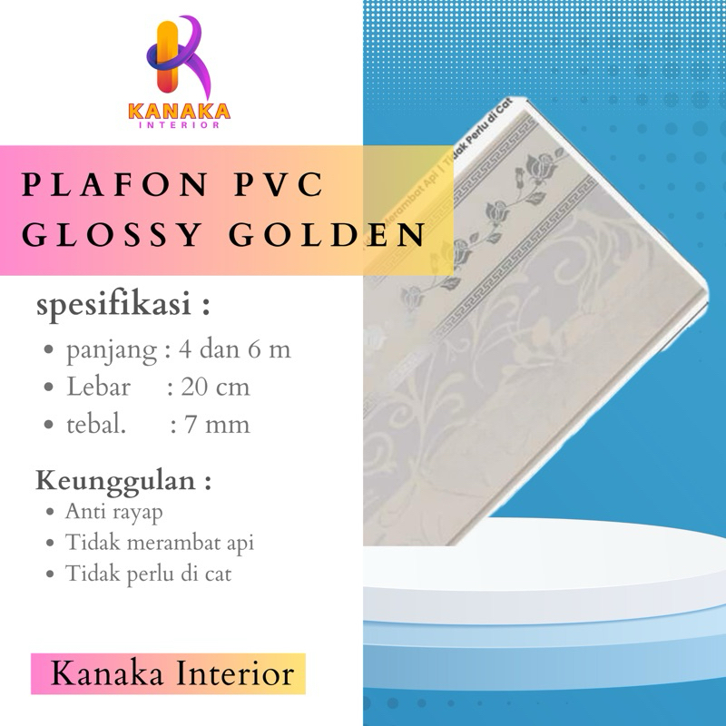 (PERLEMBAR) PLAFON PVC GLOSSY ke 2 / golden plafon pvc / batik plafon / surabaya / depoplafonsurabaya/ de plafon
