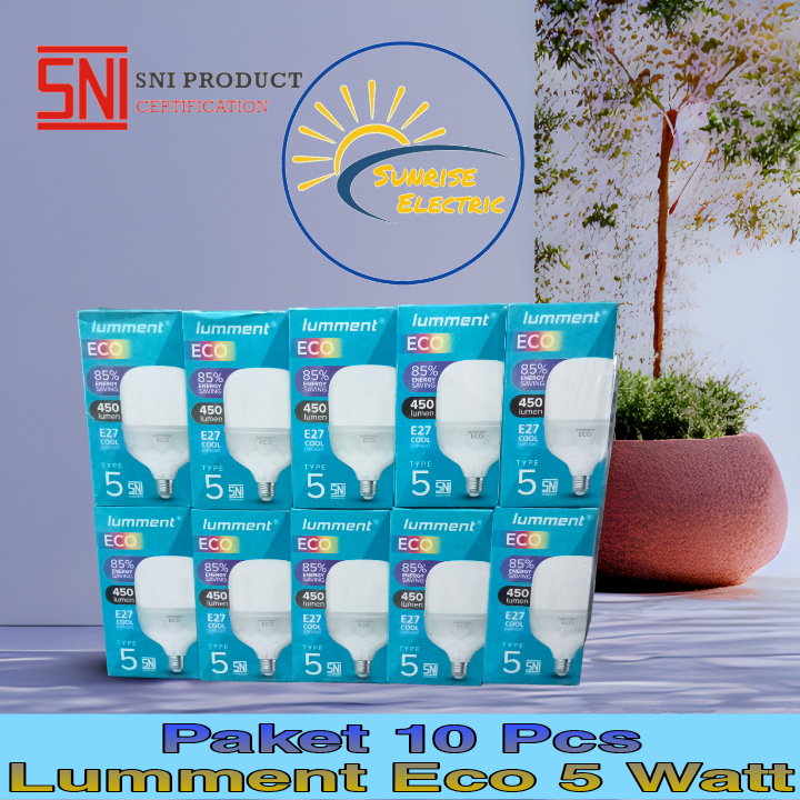Paket 10 Pcs Lumment Eco Lampu Bohlam LED 5 Watt cool daylight
