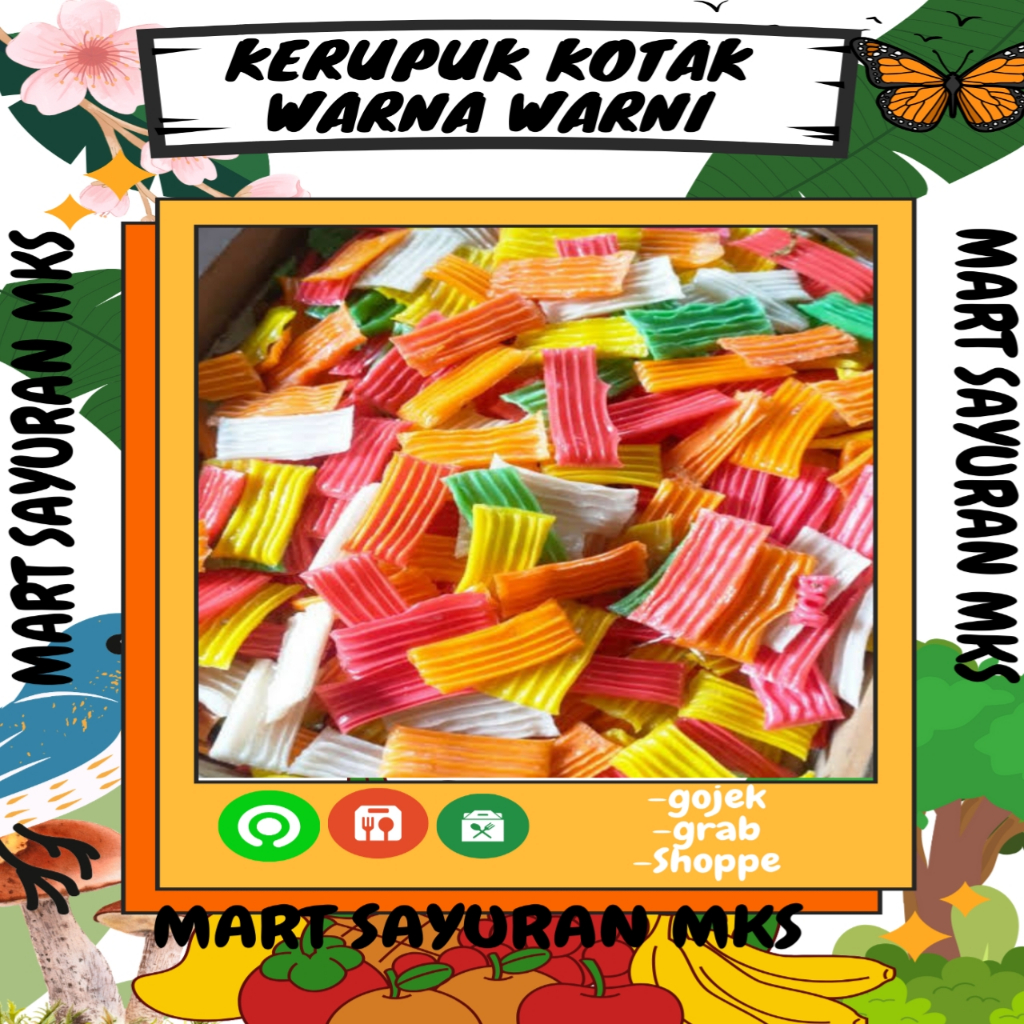 

Kerupuk kotak warna/warni