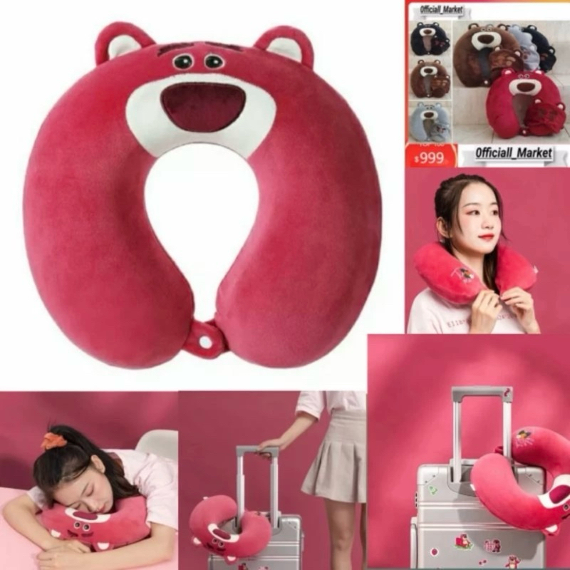 Bantal Leher Free Penutup Mata Dewasa Bantal Leher Karakter Lotso Hewan Lucu Sandaran Travel Tidur S