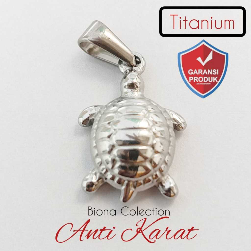 TOP Liontin kalung wanita Titanium kura kura/ penyu Silver Liontin kalung wanita terbaru dan kekinia