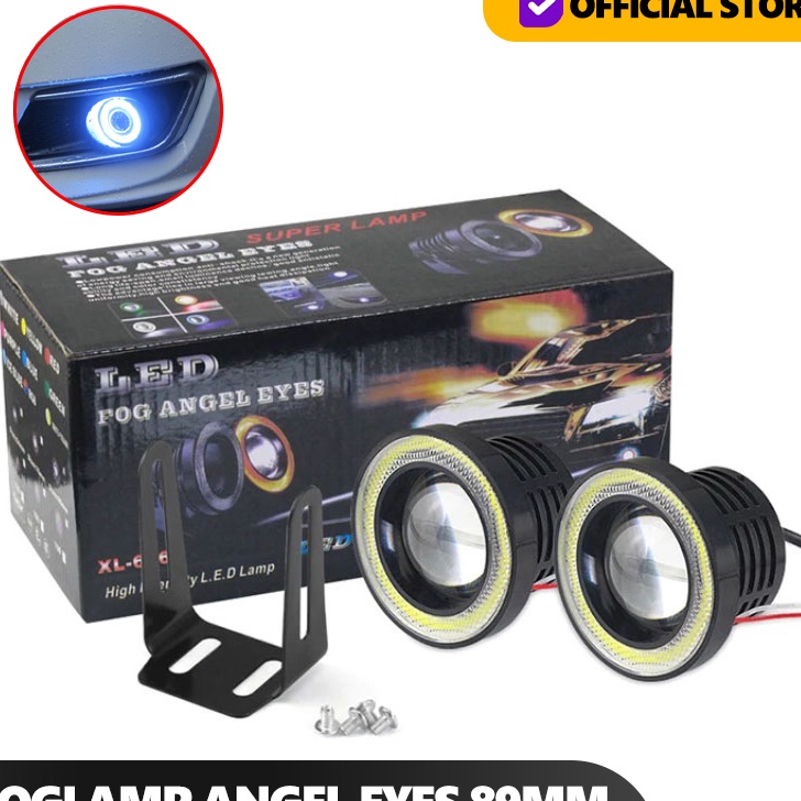 Terbaik SEPASANG FOGLAMP ANGEL EYES FOG LAMP ANGEL EYES 89 MM UNIVERSAL TEMBUS KABUT