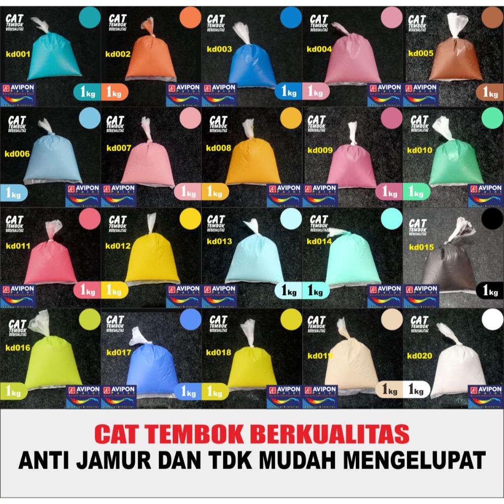 CAT TEMBOK BERKUALITAS DARI APIVON | CAT TEMBOK KILOAN TERPERCAYA | CAT TEMBOK KILOAN BANYAK WARNA