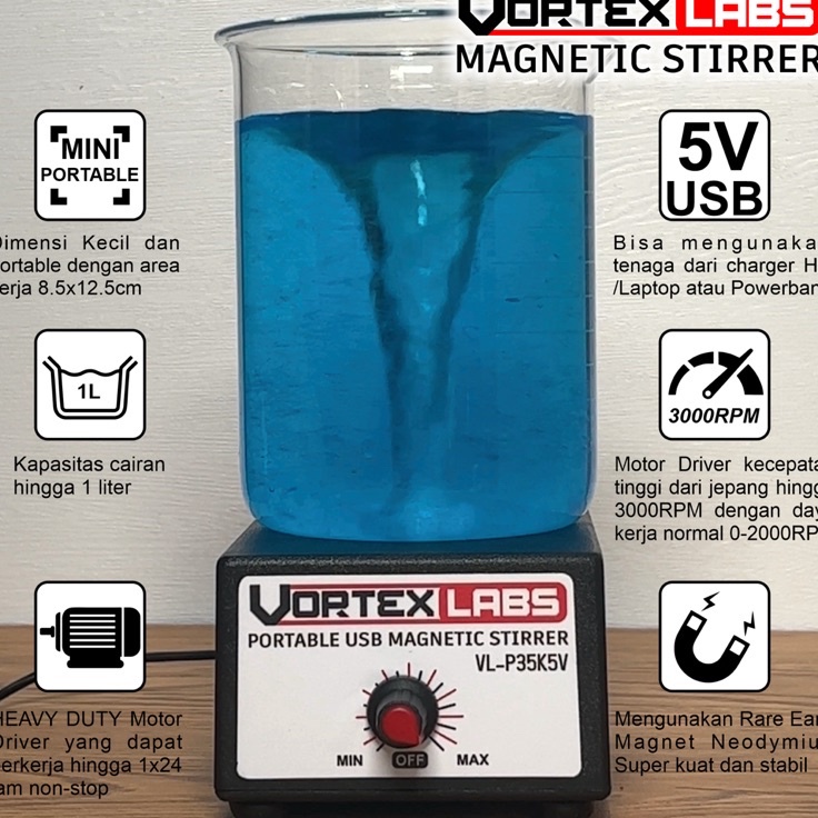 GROSIR VORTEXLAB Magnetic Stirrer Portable Magnetic Mixer Vortex Mixer pengaduk Cairan Lab  Essentia