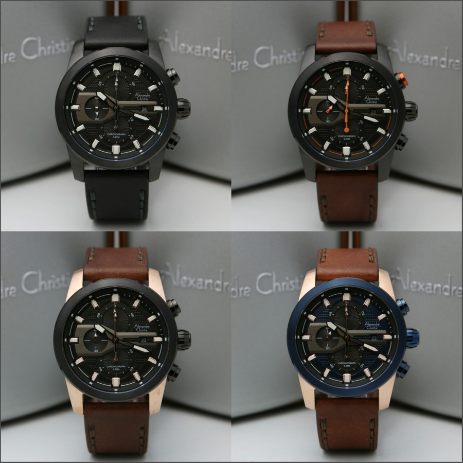 ORIGINAL Jam Tangan Pria Alexandre Christie AC 6562 AC6562 Garansi 1 Tahun Kulit & Rantai