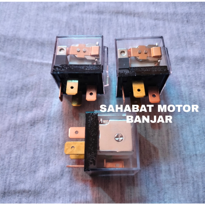 Relay Klakson Kaki 4 Pin 12V 80A Riley Lampu Tembak Sorot Motor Mobil