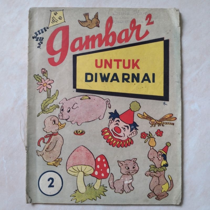 Buku Mewarnai Anak-Anak Jadul Tempo Dulu Tahun 1962 - YN943