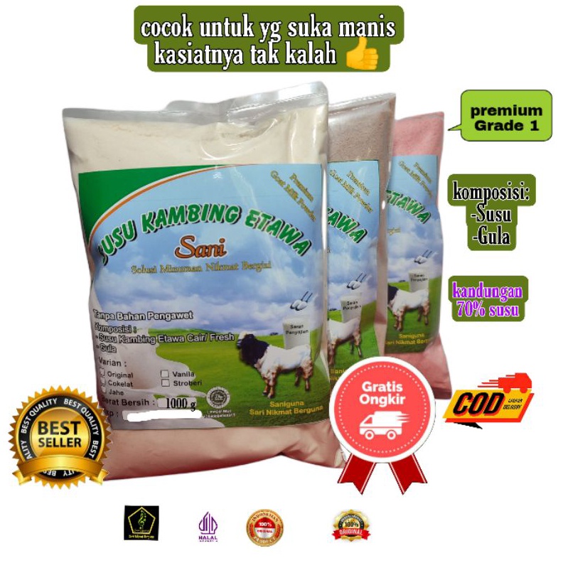 

Terbaru dan terlaris Susu kambing etawa 1gram grade 1