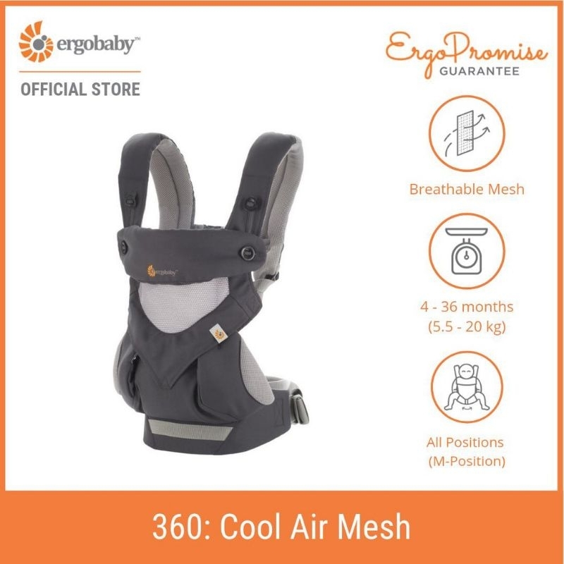 PRELOVED Ergobaby Four Position 360 Baby Carrier - Carbon Grey