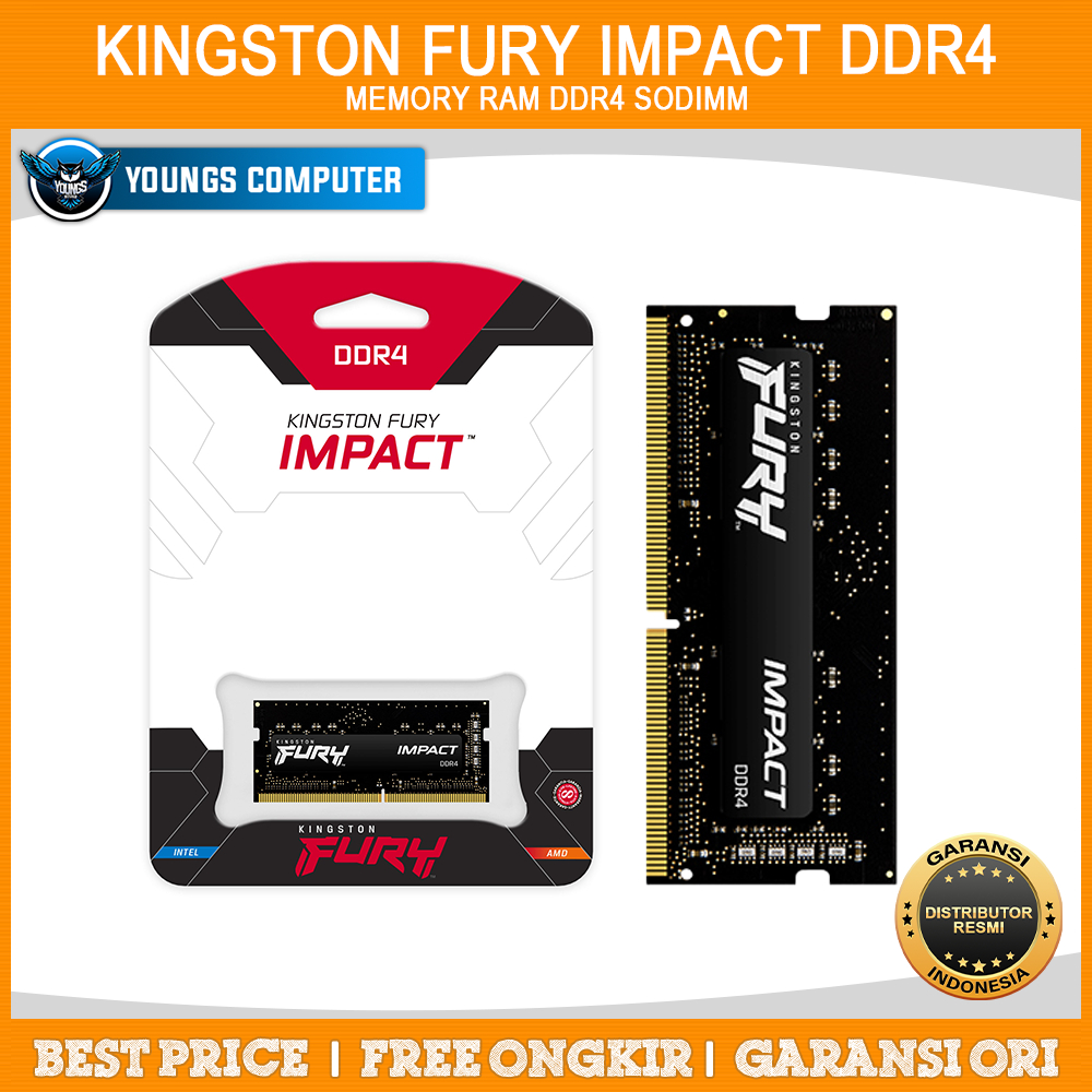 RAM KINGSTON FURY IMPACT DDR4 SODIMM 8GB 16GB 32GB - 3200Mhz Single