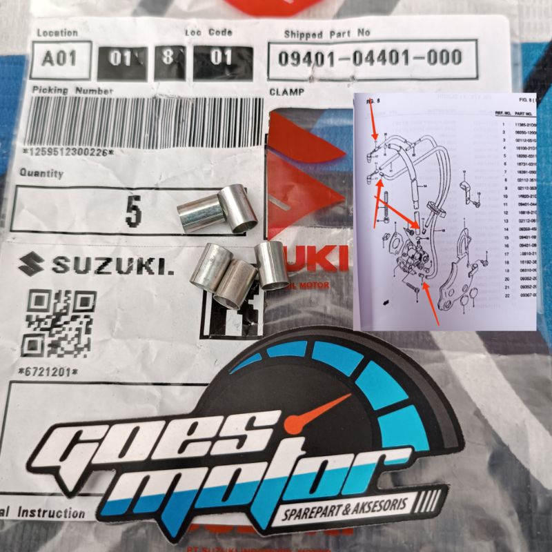 clip klip /clamp selang pompa olsam satria 2tak (1pcs) asli original sgp