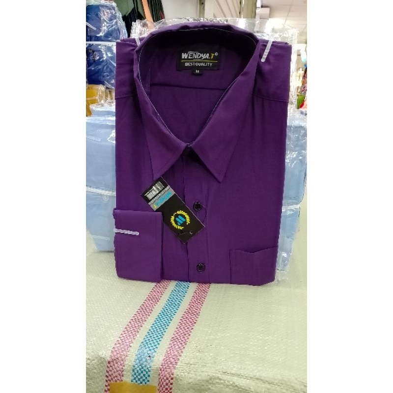 Kemeja Formal Reguler Warna Ungu Terong /Kemeja Pria Polos Lengan Panjang