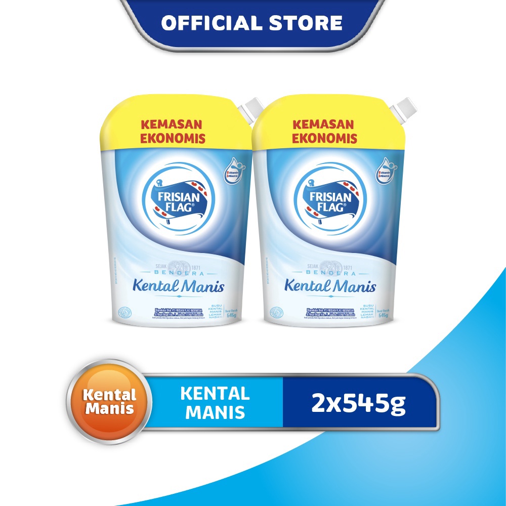 

Terlaris Frisian Flag Susu Bendera Kental Manis Pouch 545gr x 2 Pcs
